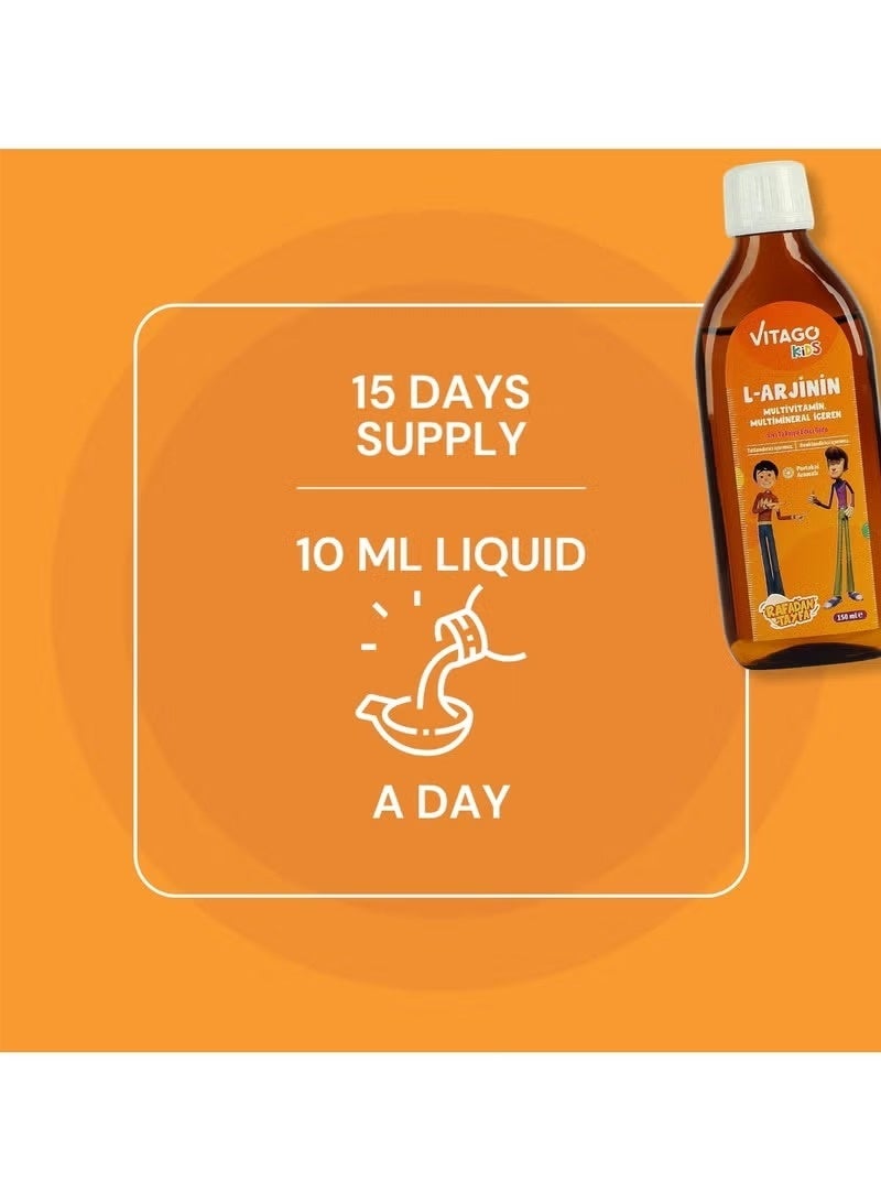 VITAGO Kids L-Arginine Growth Syrup to Increase Height and Multivitamin for Boys - 150ml - Image 3